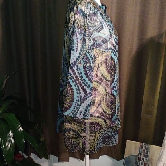 Grace Elements Blu/blk Studded Tunic Blouse - Picture 4 of 8